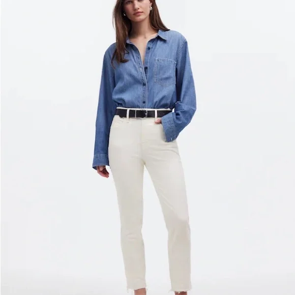 Madewell The Perfect Vintage Jean In Tile White Size W 23 NWT - Picture 1 of 8